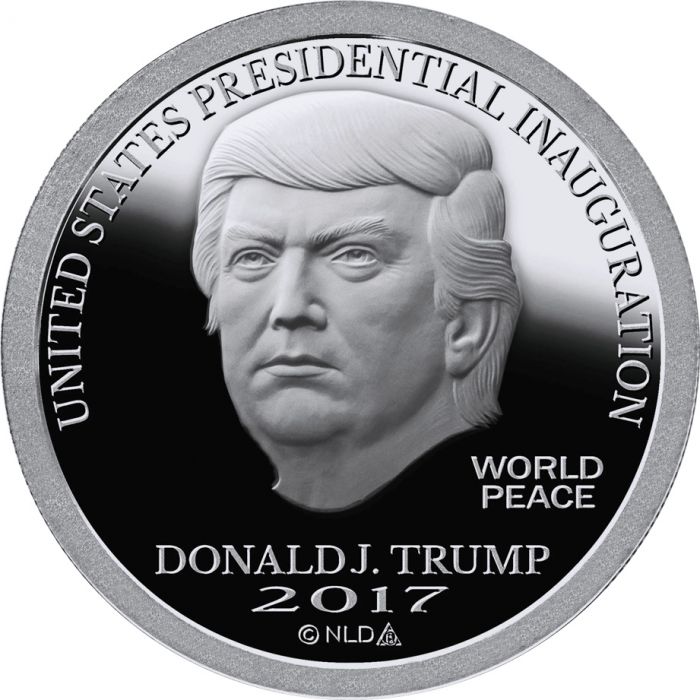 INAUGURAL COIN 2017 DONALD TRUMP SILVER DOLLAR FIRST DAY OF ISSUE FDOI 